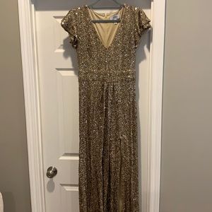 Like New Gold Sequin Formal Dress